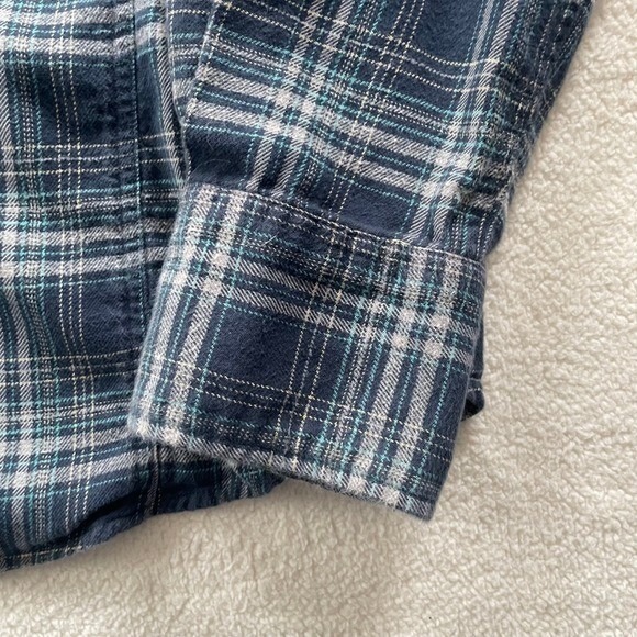 Carhartt Womens XXL 2XL Blue Plaid Flannel Shirt Western Pearl Snap Gorpcore - Picture 6 of 16